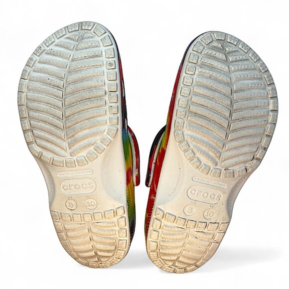 Crocs Classic Tie Dye Graphic Slip On clogs Shoes Rainbow Size 8M 10W - Picture 7 of 7